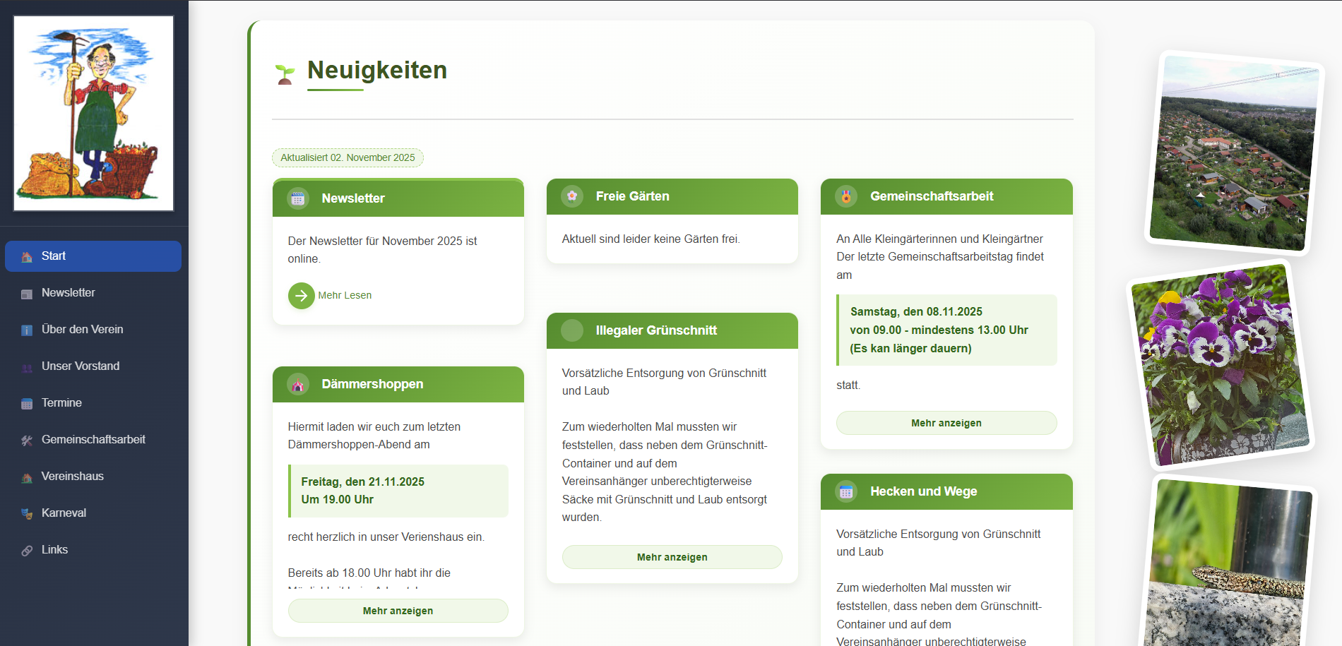 Startseite & Dashboard